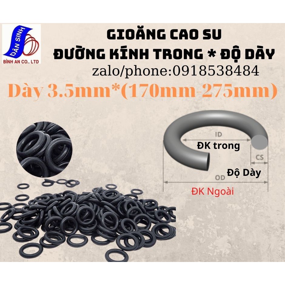 Dày 3.5mm * gioăng cao su nbr70