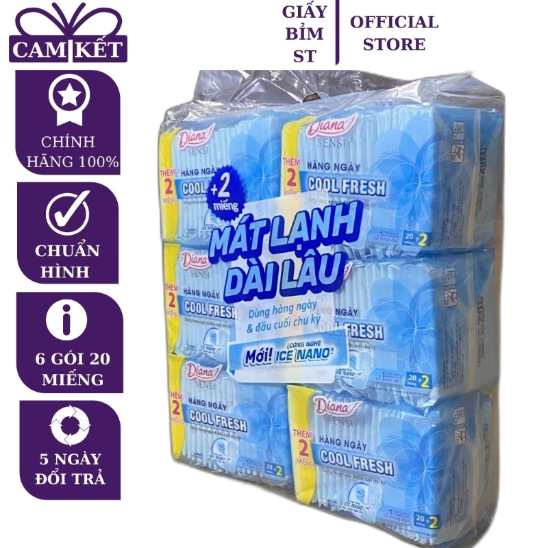 Băng vệ sinh Diana Hằng ngày Sensi Cool fresh 20 miếng/gói