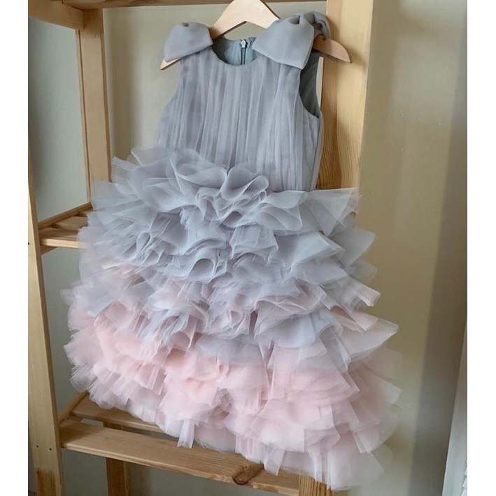 Đầm công chúa thiết kế mầm baby bé gái cao cấp pha màu nhiều tầng
