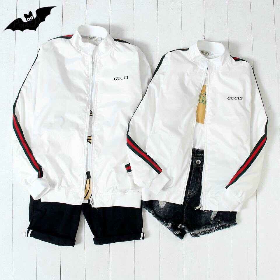 Áo khoác dù 2 lớp siêu đẹp cho các cặp đôi, phối sọc tay áo thêu chữ, azura fashion