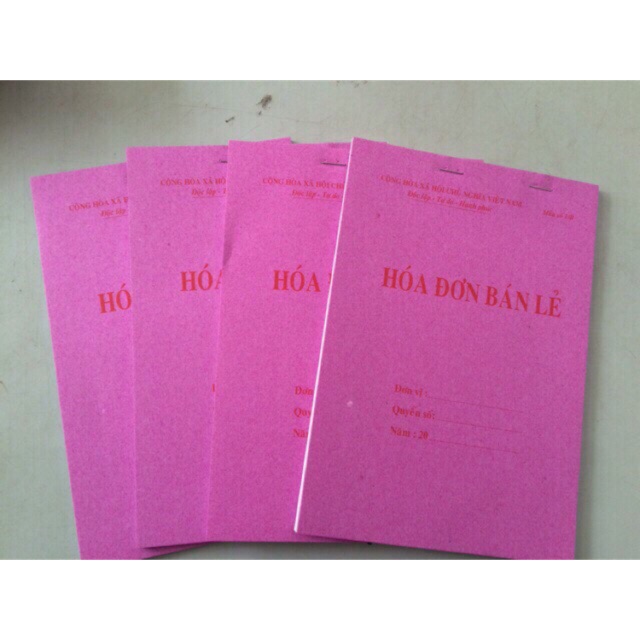Combo 5 Quyển Hóa Đơn Bán Lẻ 1 Liên Hóa Đơn Bán Hàng đẹp giá rẻ