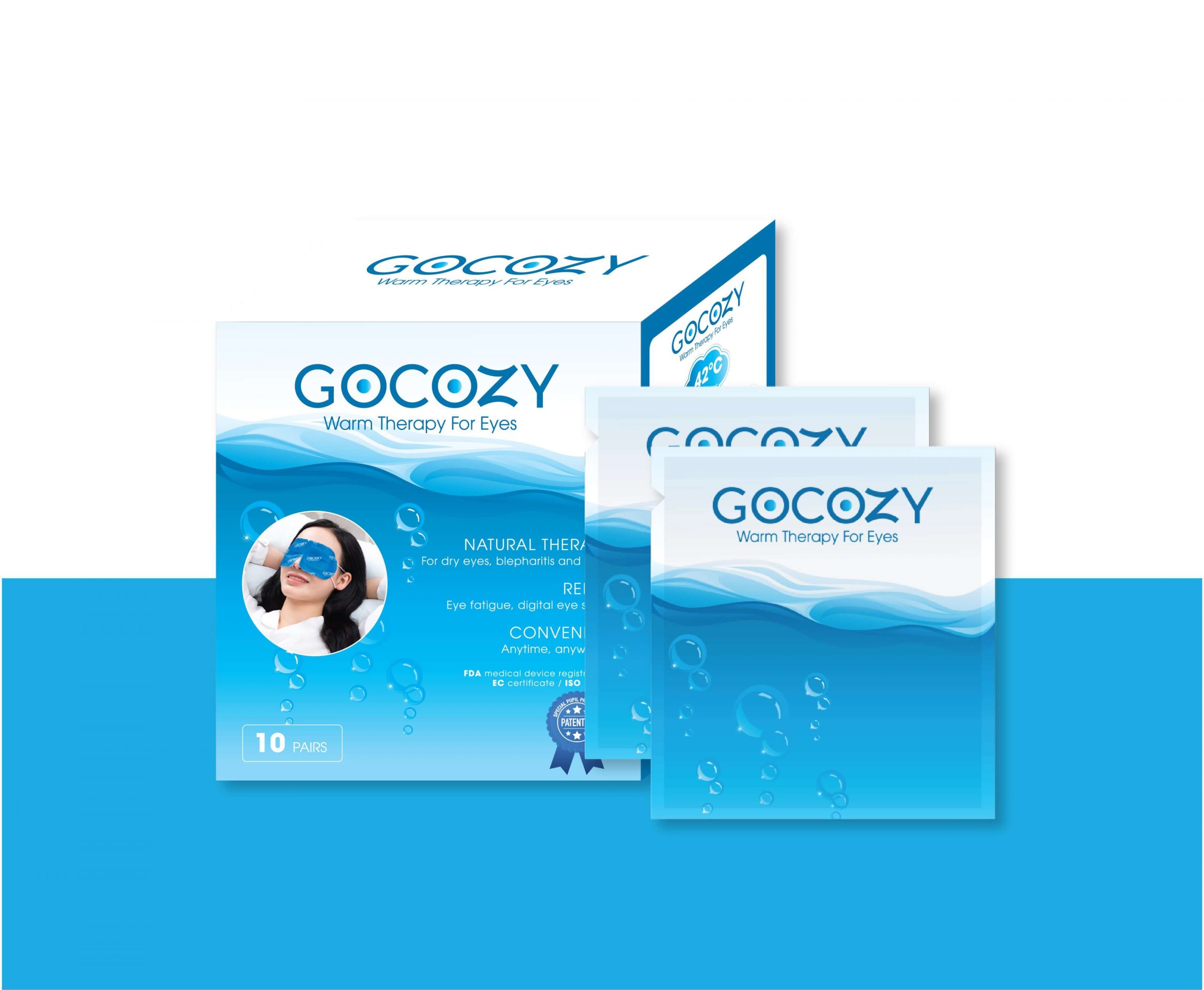 Gocozy -Miếng chườm ấm mắt- Hộp 10 miếng - dùng trong khô mắt, viêm tắc tuyến bờ mi, chắp, lẹo