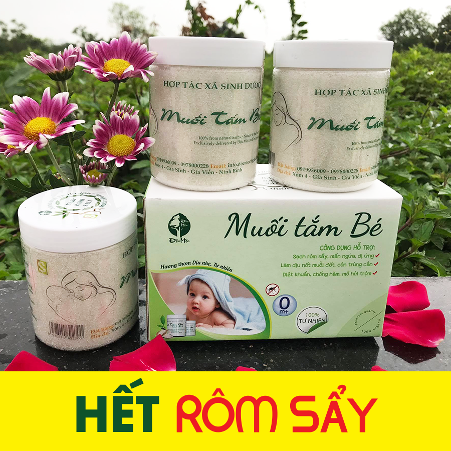 2 muối tắm bé thảo dượcc độc mộc 400g + quà tặng. đtvmm