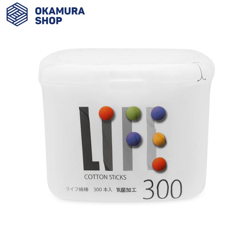 [HCM]Tăm bông thân giấy kháng khuẩn LIFE 300 que