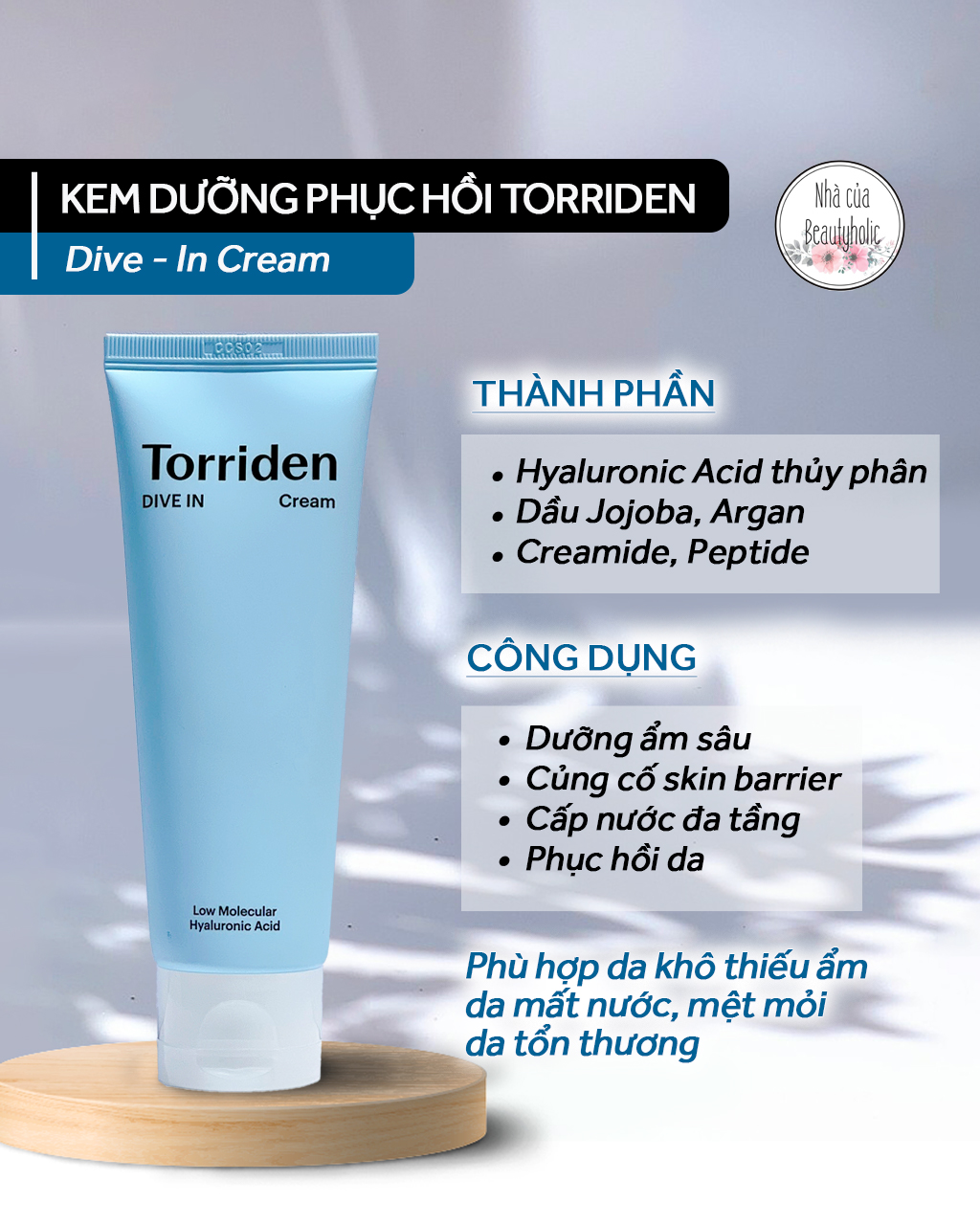 Kem dưỡng phục hồi torriden dive in cream