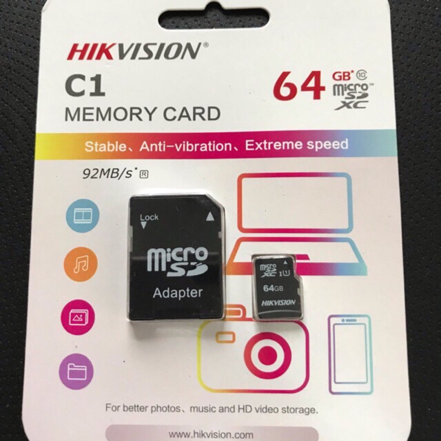 Thẻ nhớ hikvision 64gb c1 92mb/s