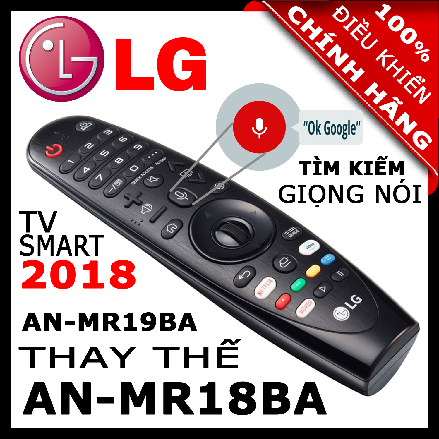 [ĐIỀU KHIỂN CHÍNH HÃNG] LG MR19BA thay thế MR18BA và MR650 có Giọng nói Chuột bay cho tivi LG 2019, 2018, 2017 Magic Remote AN-MR19BA HÀNG XỊN. Remote cho [tivi LG sản xuất năm 2018]