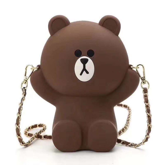 Túi gấu brown silicon 2 dây