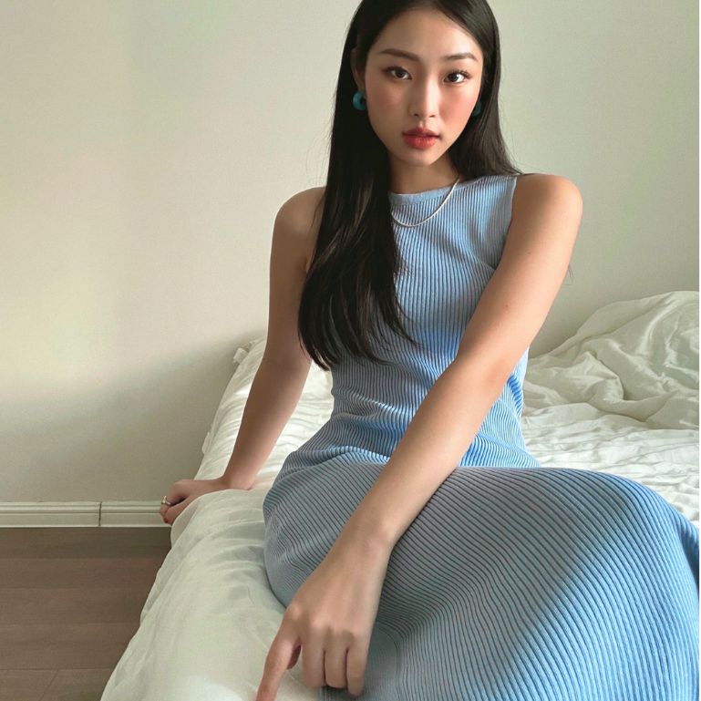 [Hàng sẵn] Váy đầm len body xoắn nơ ngực / xoắn lưng dáng dài xẻ tà ôm body ( mặc được 2 kiểu trước sau ) - Tạp hóa Năng Nắng