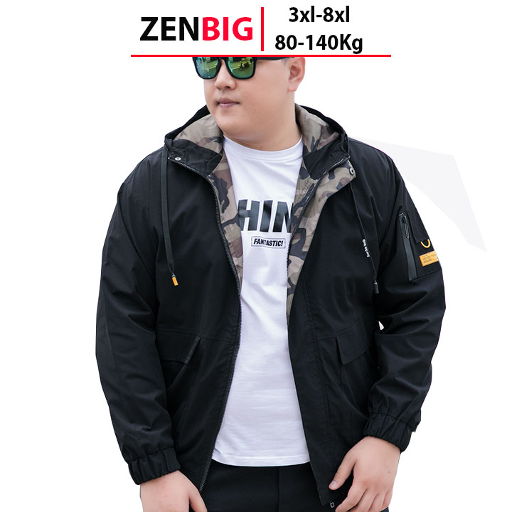 áo khoác nam vải gió big size kích thước lớn dành cho người mập người béo, size từ 3xl-8x-, 80kg-140kg