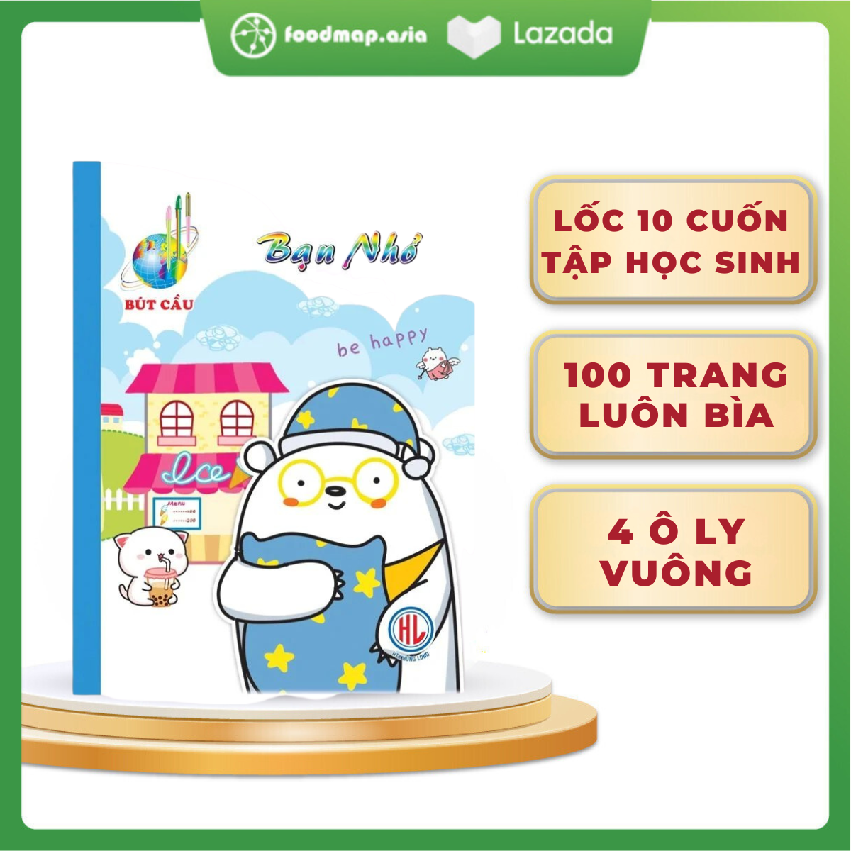 Tập học sinh 100 trang - lốc 10 cuốn