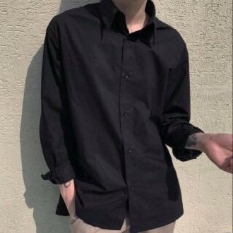 Áo sơ mi nam nữ Unisex freesize dài tay ngắn tay Basic màu trắng và đen sơ mi lụa mịn mát form rộng SM-Trend