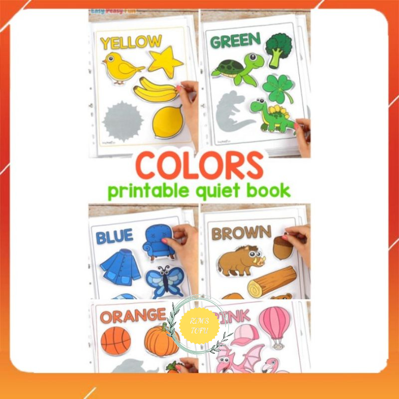 [SALE] [HỌC LIỆU BÓC DÁN] Bộ học liệu màu sắc tiếng anh cho bé từ 15 tháng - Đồ chơi giáo dục sớm Montessori