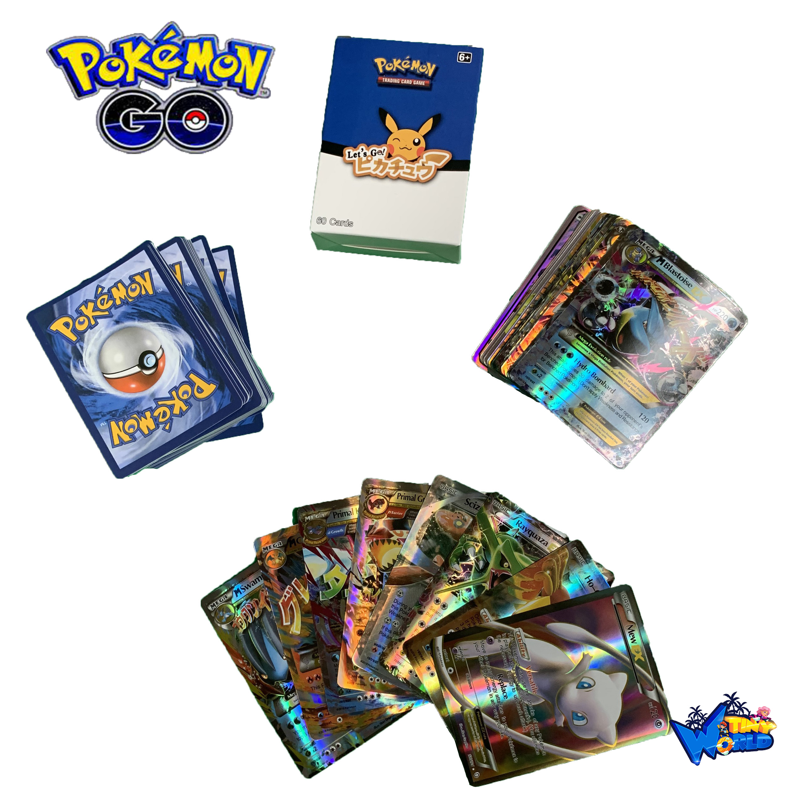 [Hoàn tiền 10%][Hoàn tiền 6%]Bộ Thẻ Bài Pokemon 60 Thẻ (20Ex+20Gx+20Mega) Chơi Đối Kháng New Đẹp