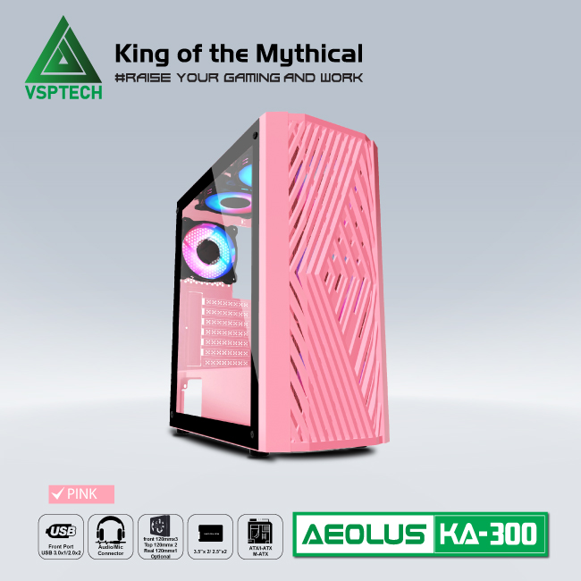 Vỏ case máy tính gaming vsptech ka300 - hàng chính hãng