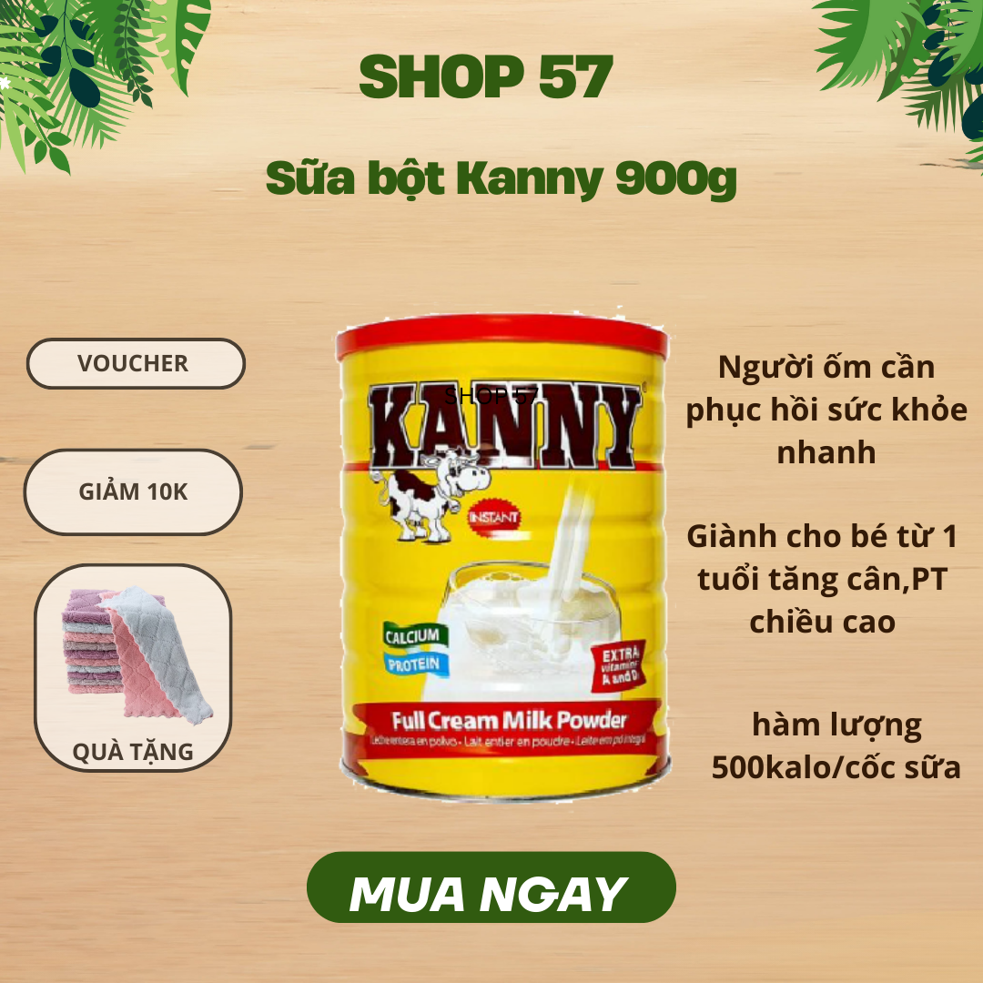 Sữa bột nguyên kem Kanny nhập khẩu Hà Lan 900g