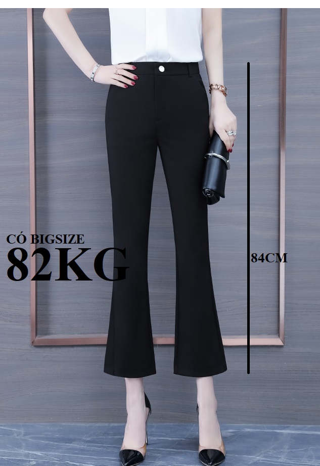 QUẦN ÂU ỐNG LOE KINA DÀI 84CM VẢI TUYẾT MƯA, có Bigsize 85KG
