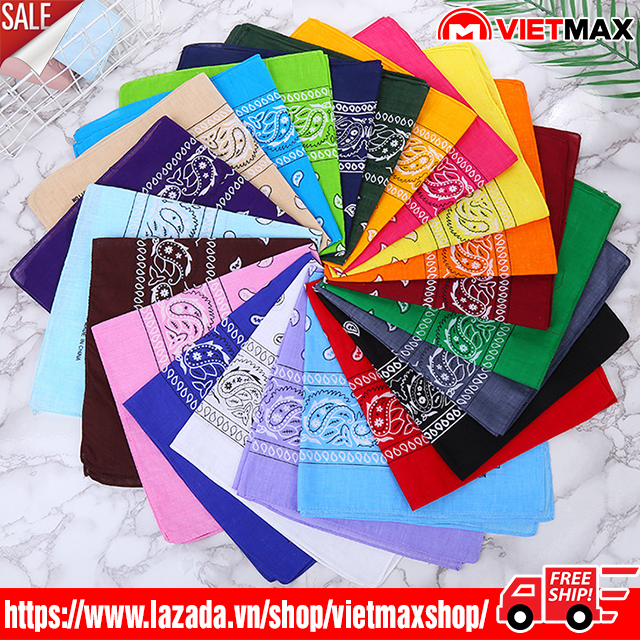 Khăn Bandana Họa Tiết, Khăn Turban Thời Trang Hàn Quốc 55x55 cm