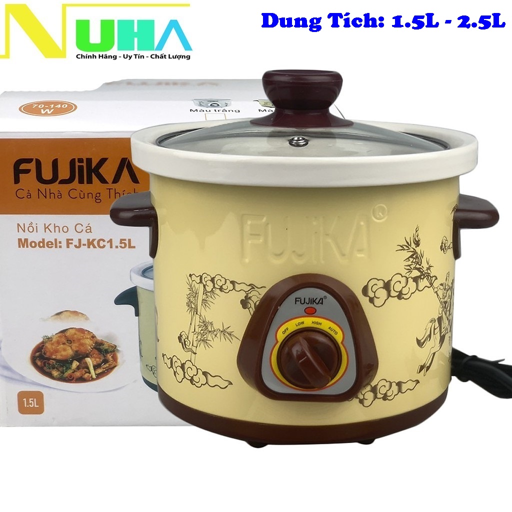 [Chọn Phân Loại]Nồi nấu chậm 1.5L-2.5L Fujika FJ-KC15/KC25 dùng để hầm cháo em bé chưng yến kho cá giữ được hương vị của thức ăn màu ngẫu nhiên