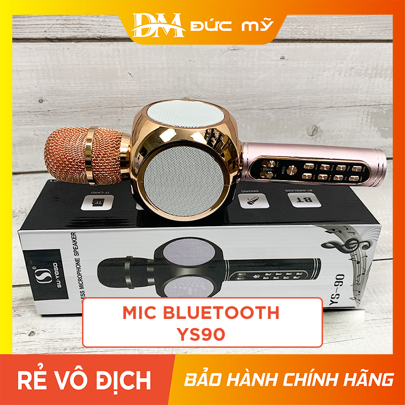 Mic bluetooth karaoke & Mic blutooth mini cầm tay YS90 Âm thanh chân thật Bass dầy Bắt giọng chỉnh tone hỗ trợ ghi âm Đa chức năng Phân Phối bởi Đức Mỹ Store