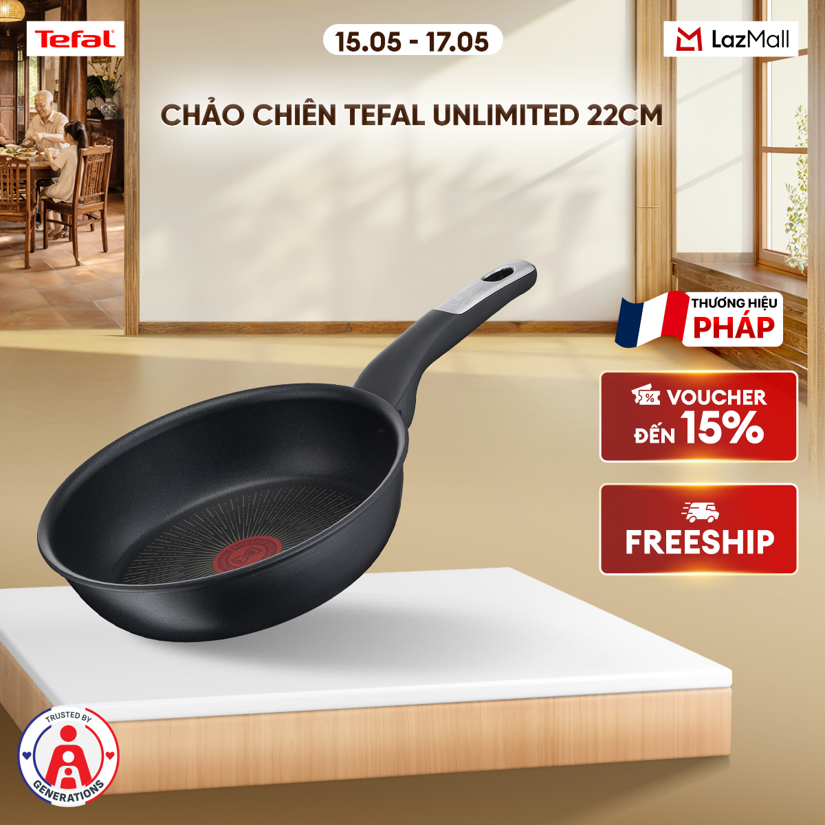 Chảo chiên Tefal Unlimited 22cm