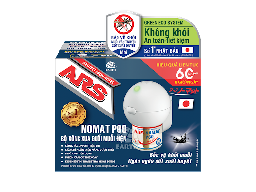 Bộ xông đuổi muỗi ARS Nomat P60 từ Nhật Bản (Đã kèm dung dịch, sử dụng 2 tháng)