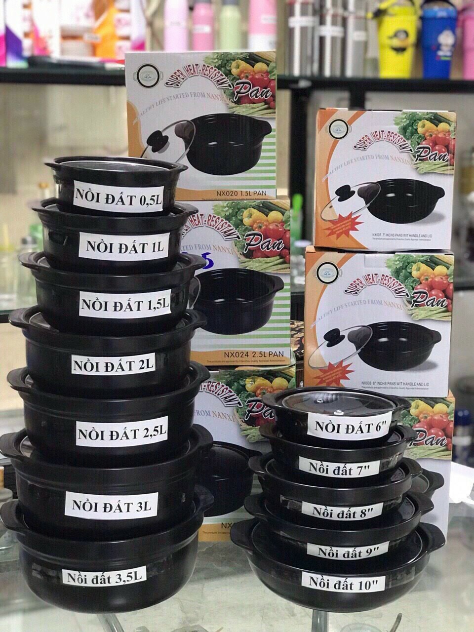 Nồi đất nắp kính 2l kho tộ