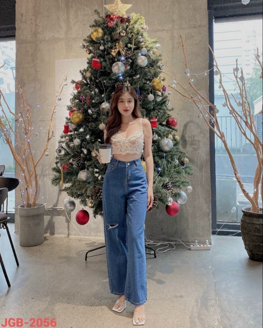 Quần jean ống rộng cạp cao ulzzang lai thường Nhiều màu - 1Minute QJS010