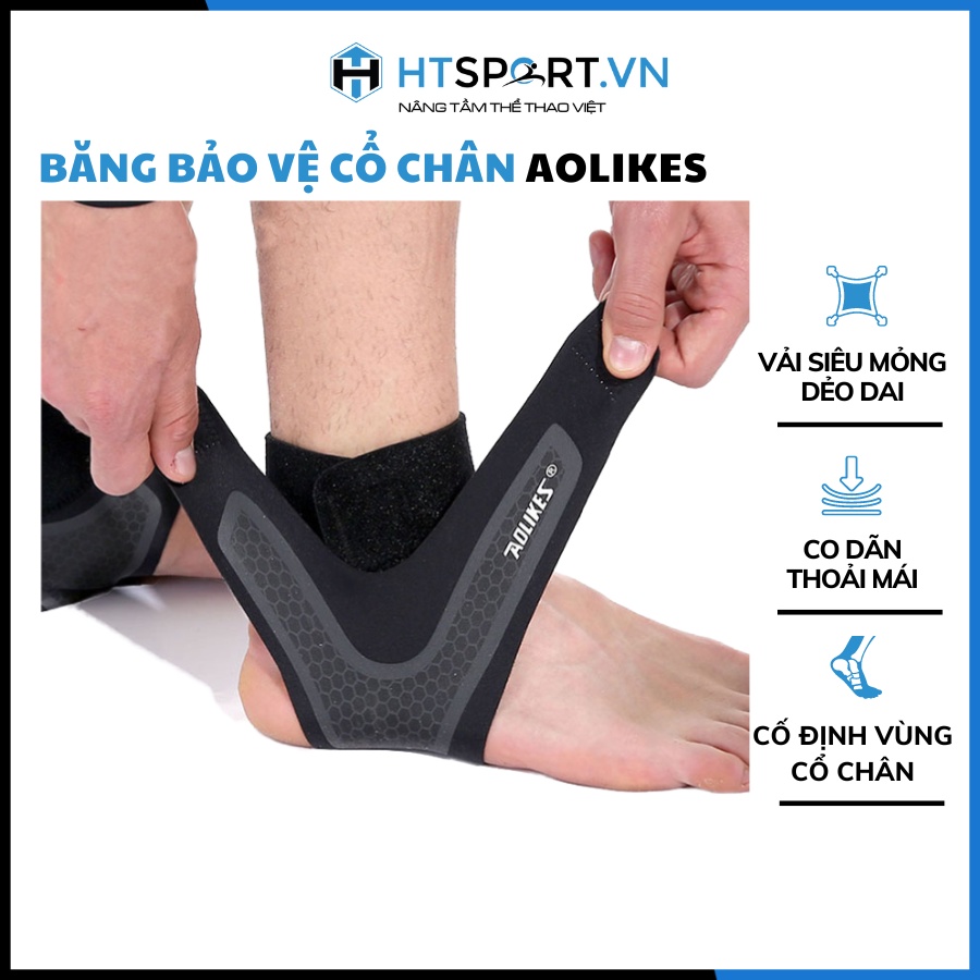 Bảo Vệ Cổ Chân, Băng Quấn Mắt Cá Bó Gót Cố Định Chống Lật Aolikes AL7130 Tập Gym Thể Thao Đá Bóng Cầu Lông Bóng Rổ