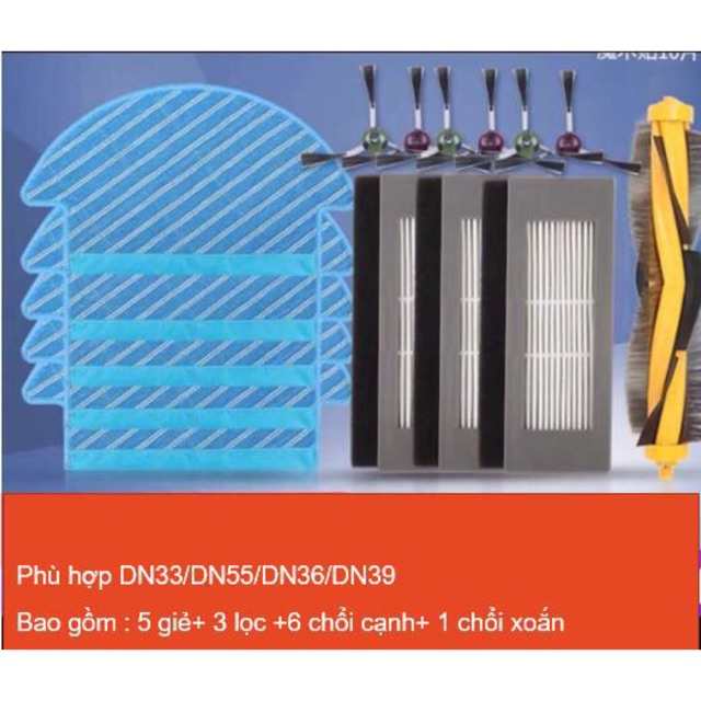 Sét phụ kiện cho robot lau nhà thông minh dn33/55/36/39