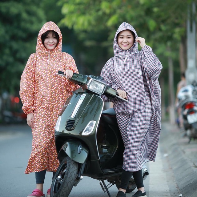 Áo Mưa Bít Bông vải dù Cao Cấp không xẻ tà người lớn Chống Thấm tốt