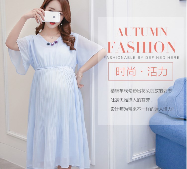 Váy bầu thời trang dáng suông hoa cúc hàng qc