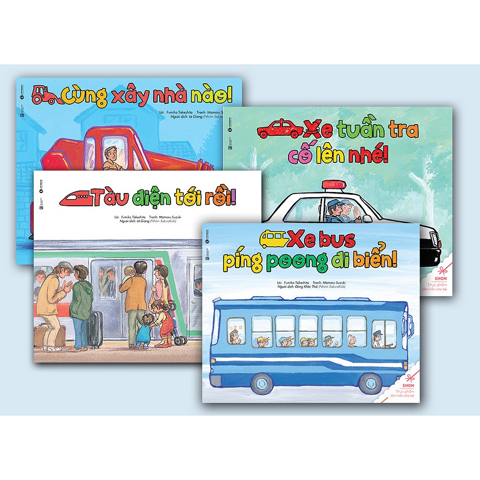 Sách - combo ehon - thực phẩm tâm hồn cho bé trai - các phương tiện giao thông