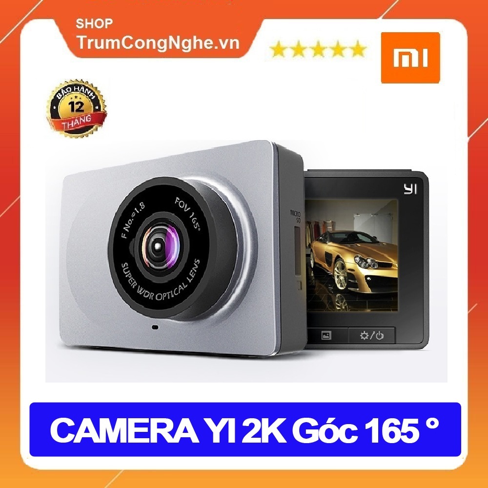 Camera Hành Trình Ô tô Xiaomi Yi 2K Nét 1296P Car Yi Dash kết nối WiFi tiện lợi