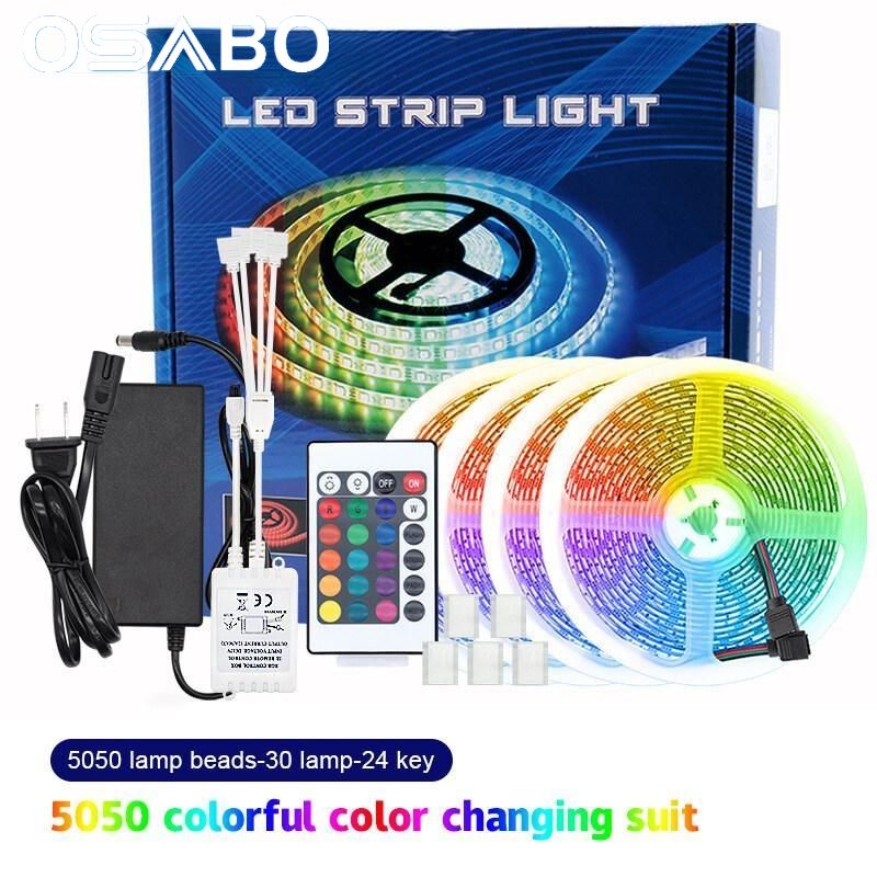 Đèn led dây, 24 phím rgb chống nước 12v 5050 đổi màu sặc sỡ 10/20m