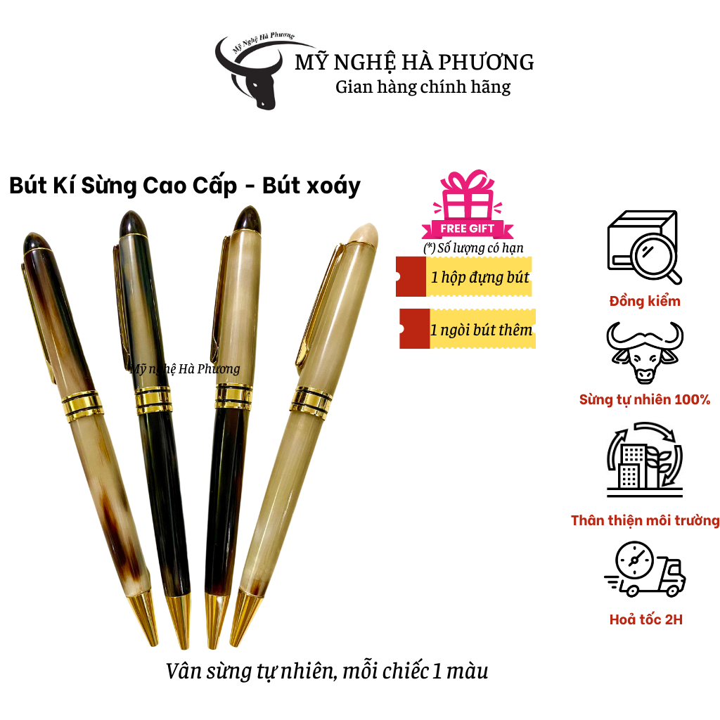 Bút Kí Sừng Cao Cấp - Mỹ nghệ Hà Phương, quà tặng Thủ công mỹ nghệ