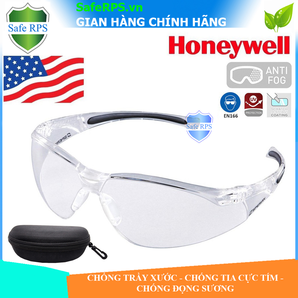 Kính Honeywell A800 trắng , chống bụi , chống tia cực tím , chống nước , siêu nhẹ ôm sát mắt , tiêu chuẩn Mỹ - full hộp