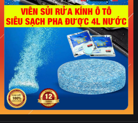 Combo 5 Viê.n Sủi. Rửa Kính Ô Tô Xe Hơi (1 Viê.n Né.n Bằng 4 Lít)