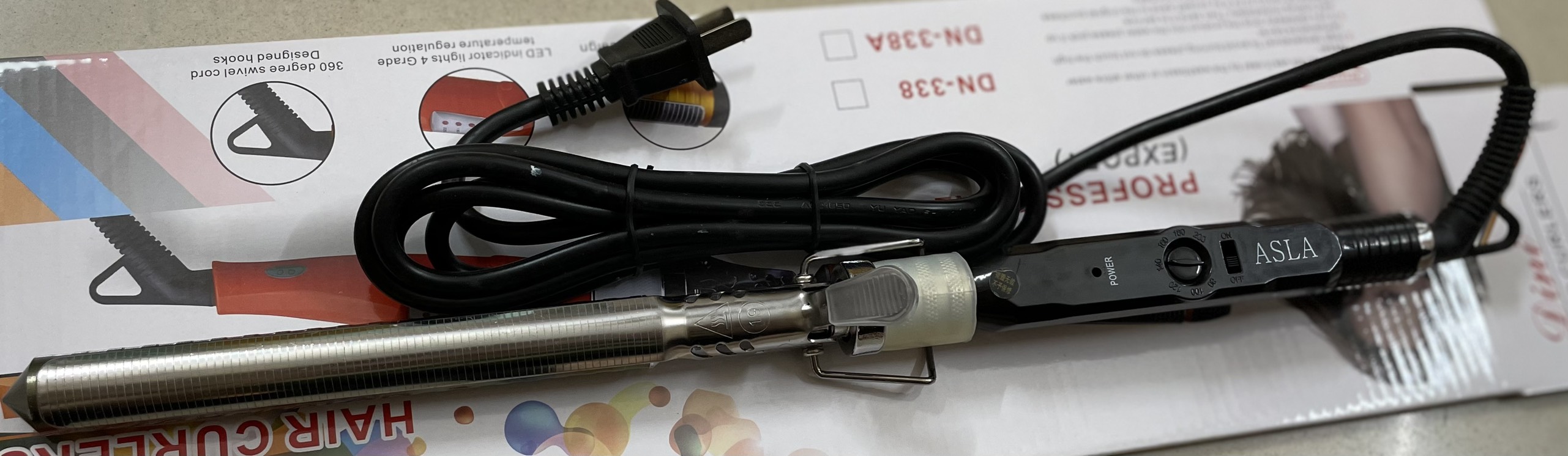 Máy uốn lọn tóc chỉnh nhiệt màu xám