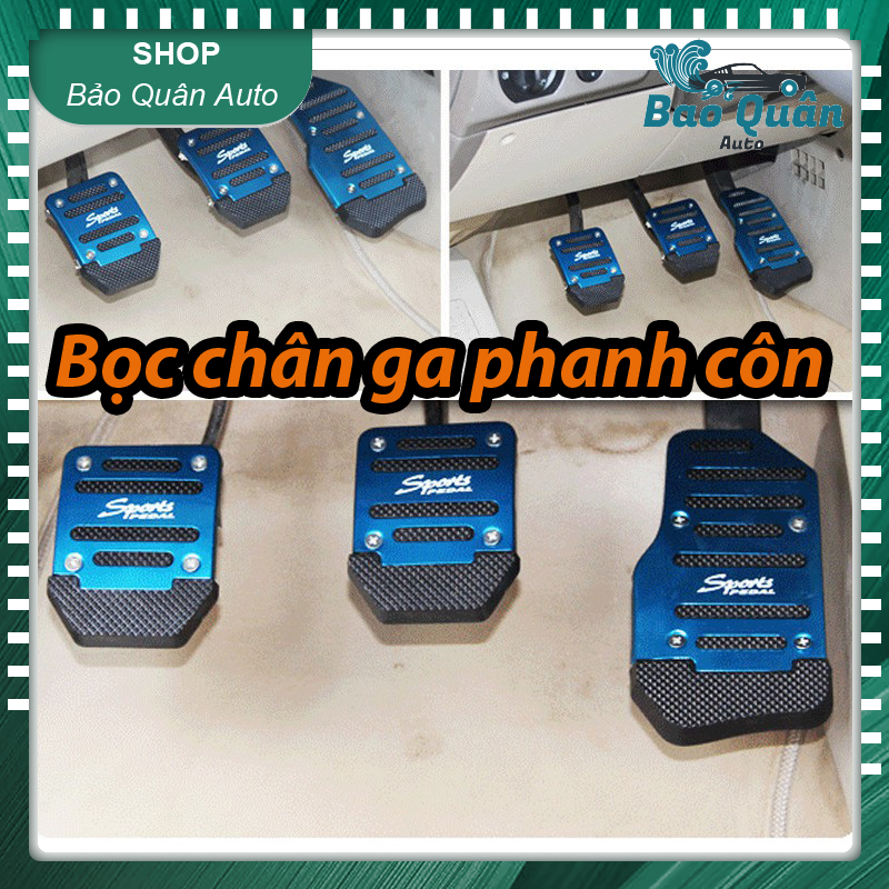 Bộ ốp bọc chân ga phanh côn xe ô tô số sàn MT và số tự động AT