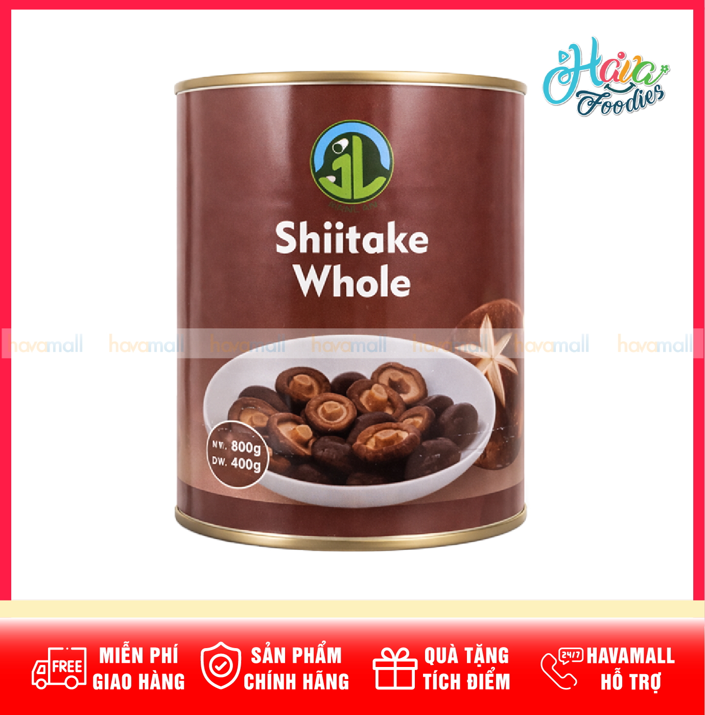 Whole Shiitake Mushrooms 800g – Shiitake Whole in Brine 800g