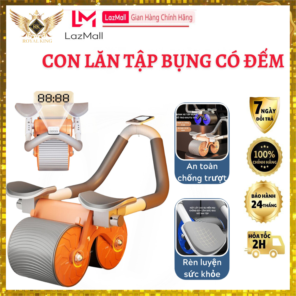 Con lăn tập bụng tại nhà - Dụng cụ tập cơ bụng hỗ trợ tập plank bằng con lăn siêu tiện dụng Có đếm – Hàng Chính Hãng