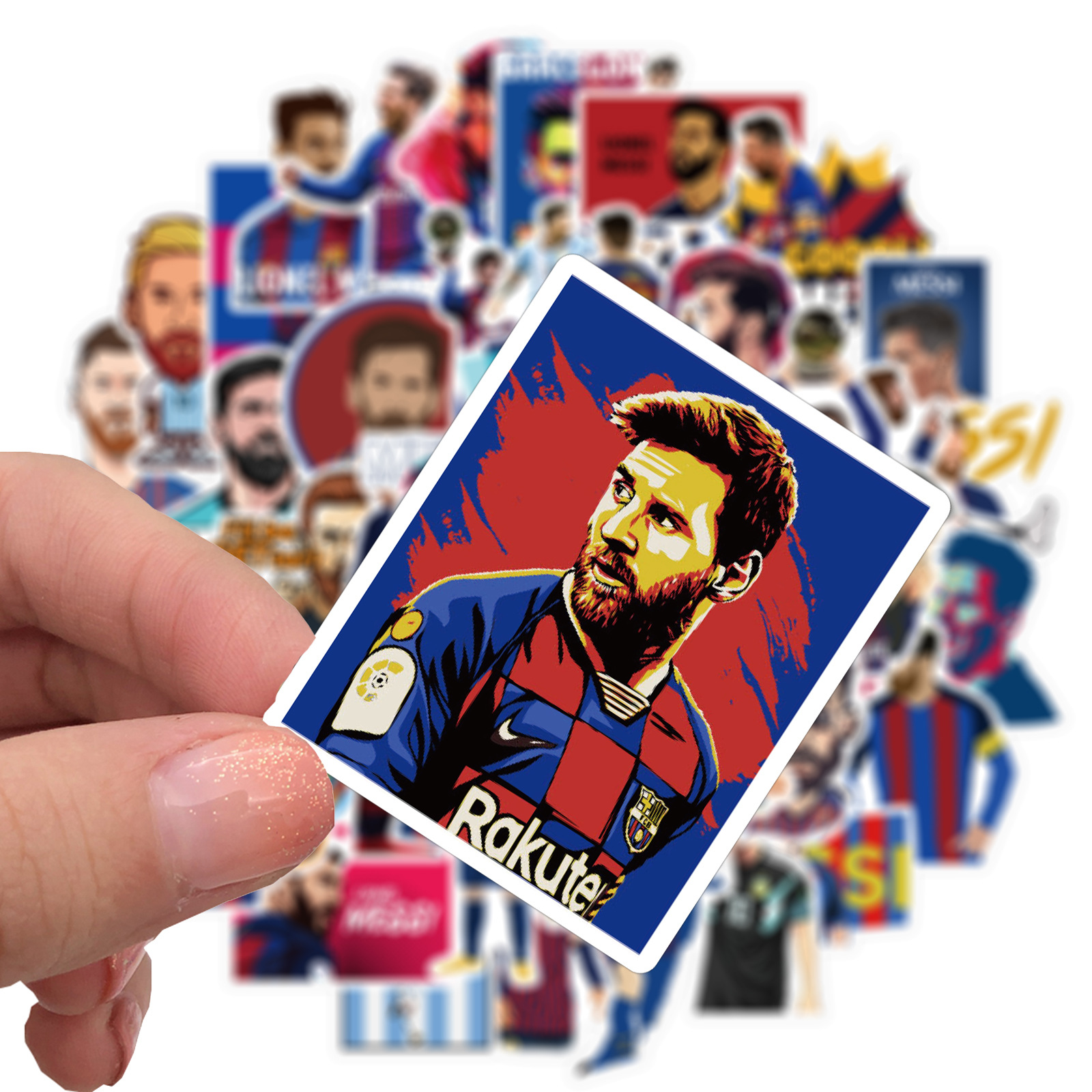 Combo 50 mẫu Sticker Ronaldo - Messi cực đẹp, tiện dụng - Dán laptop, bàn học, nón bảo hiểm thời trang - LiDO Sports