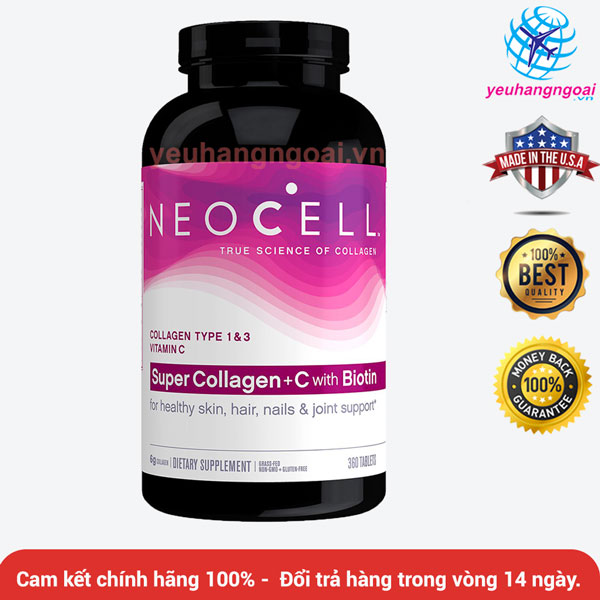 Super collagen c type 1&3 360 viên neocell của mỹ.
