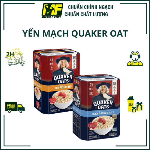 Yến mạch nguyên hạt quaker oats hộp 4.52 kg