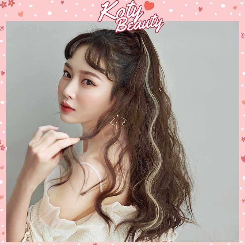 Tóc giả ngoặm xù Koty Beauty, tóc giả ngoạm xoăn light bạch kim xinh xắn cho nữ