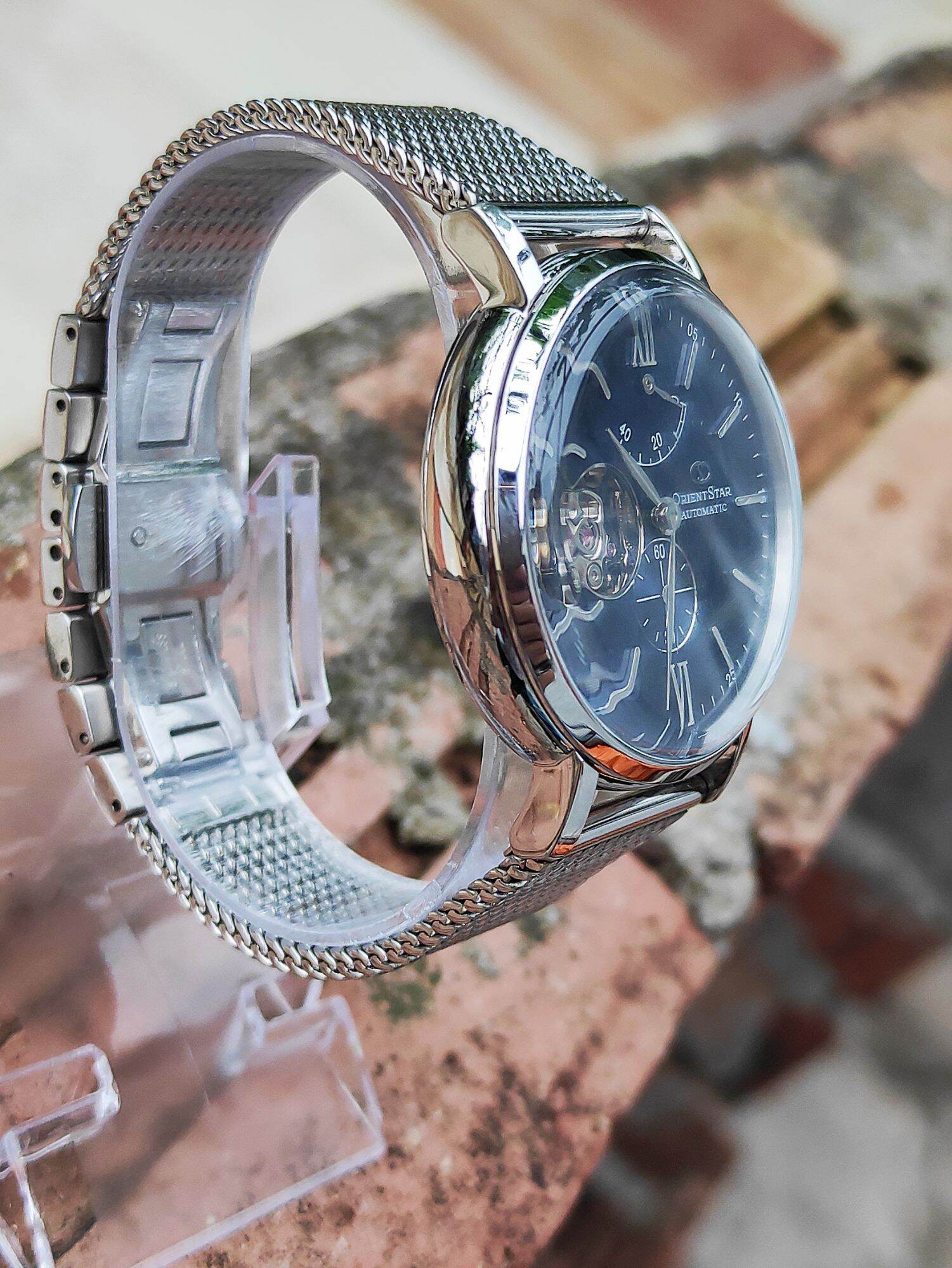 Hồ đeo Wz0321dk ĐỒNG HỒ CƠ NAM O REN STAR DK03 MẶT XANH NƯỚC HÀNG NHẬT