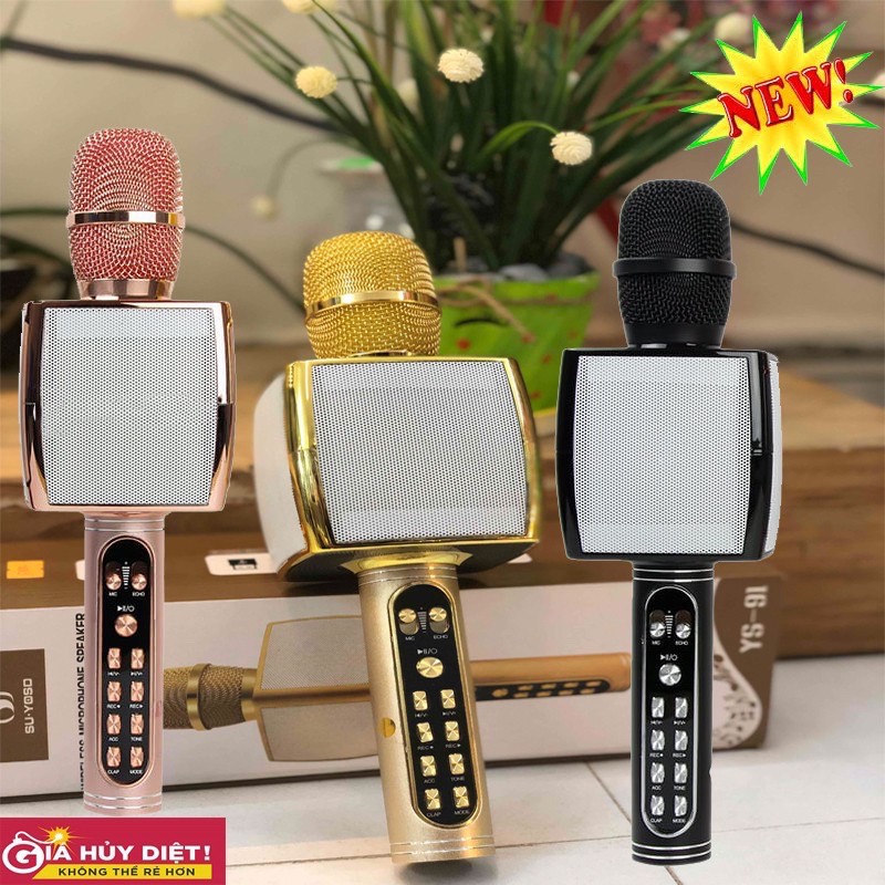 Micro karaoke Bluetooth YS91 JVJ không dây, Loa Bluetooth, Loa karaoke, Mic loa bluetooth, loa bluetooth bảo hành 6 tháng, Micro Bluetooth, Micro không dây