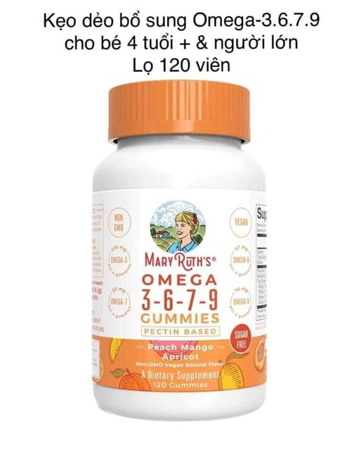 Kẹo dẻo bổ sung Omega 3-6-7-9 Mary Ruth s Omega 3-6-7-9 Gummies