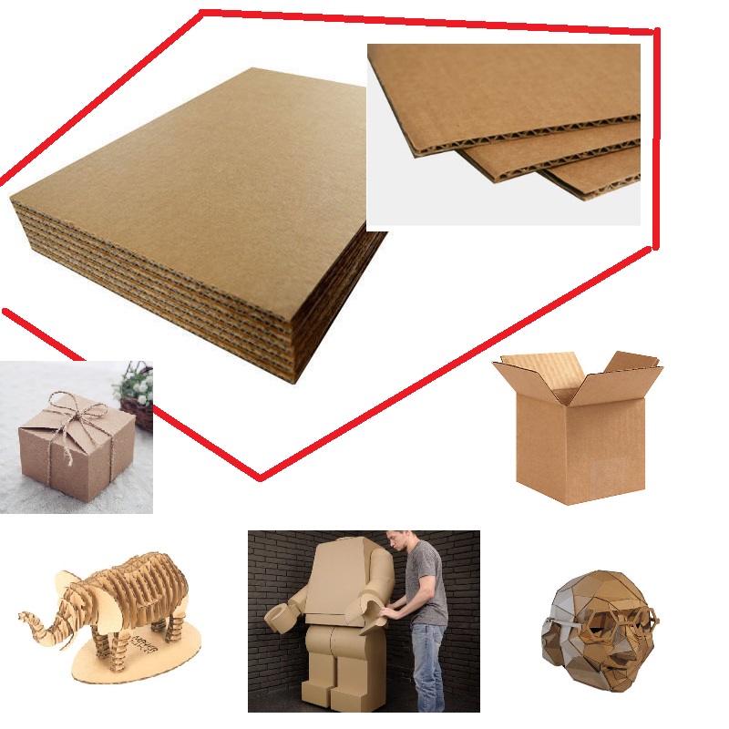 [50x50cm] Combo 12 tấm giấy carton các-tông 3 lớp dày 3mm làm mô hình đóng thùng trang trí (VA124x3) - Luân Air Models